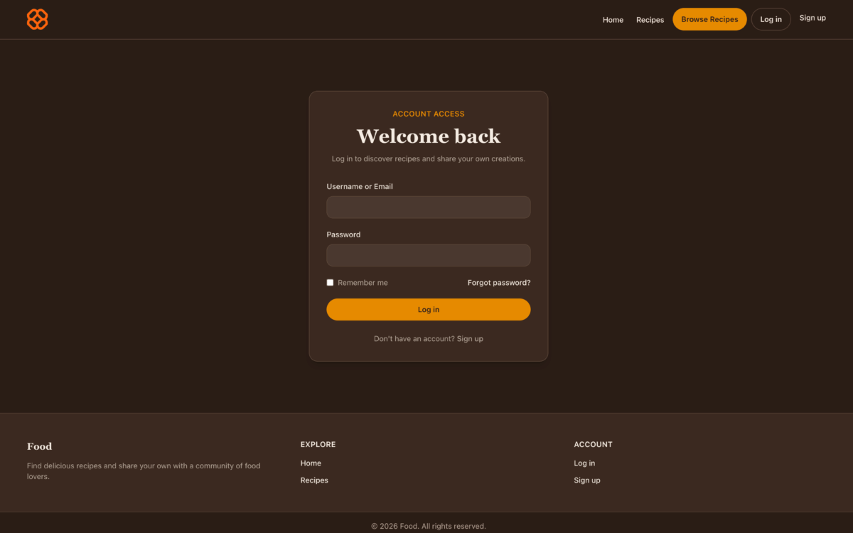 Recipes Listing