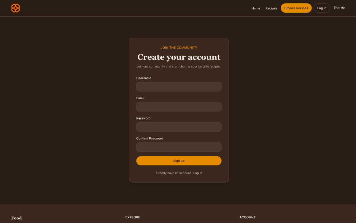 Recipes Listing